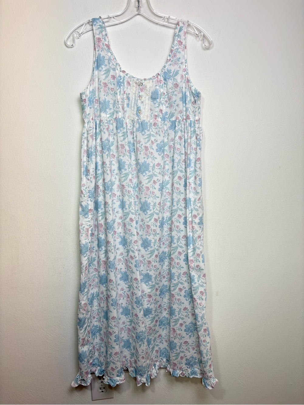 LAURA ASHLEY Vintage Floral Nightgown Slip Dress Cotton Like New Small S - Picture 3 of 15